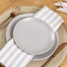 Guardanapo em algod�o Copa&Cia Eco Listras 45x45cm caqui