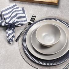 Guardanapo em algod�o Copa&Cia Eco Listras 45x45cm marinho