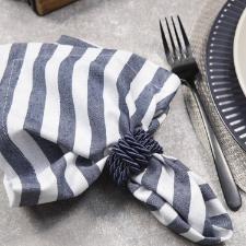 Guardanapo em algod�o Copa&Cia Eco Listras 45x45cm marinho