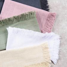 Guardanapo em algod�o Copa&Cia Coloratta Franja 40x40cm azul