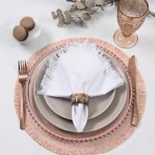 Guardanapo em algod�o Copa&Cia Coloratta Franja 40x40cm branco