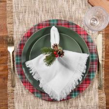 Guardanapo em algod�o Copa&Cia Coloratta Franja 40x40cm branco