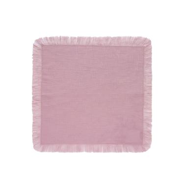 Guardanapo em algod�o Copa&Cia Coloratta Franja 40x40cm rosa vintage