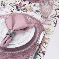 Guardanapo em algod�o Copa&Cia Coloratta Franja 40x40cm rosa vintage