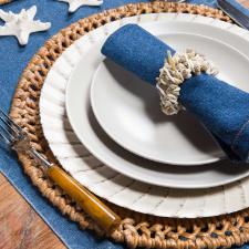 Guardanapo em algod�o Copa&Cia Jeans Destroyed 45x45cm