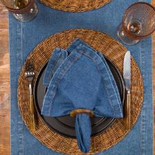 Guardanapo em algod�o Copa&Cia Jeans Destroyed 45x45cm