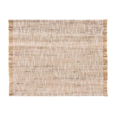 Lugar americano retangular em fibras naturais Copa&Cia Rami 37x45cm franjas natural