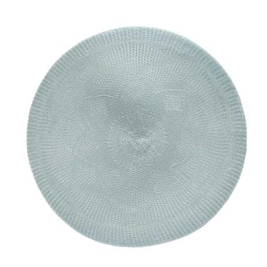 Lugar americano redondo em poli�ster Copa&Cia Serenity 38cm verde suculentas