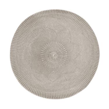 Lugar americano redondo em poli�ster Copa&Cia Serenity 38cm cimento