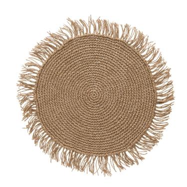Lugar americano redondo em fibra de papel Copa&Cia Tulum 35cm palha