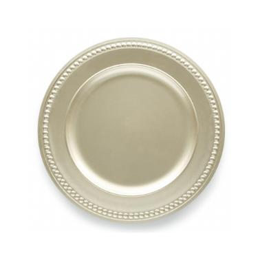 Sousplat em pl�stico Copa&Cia Galles Dots 33cm champagne