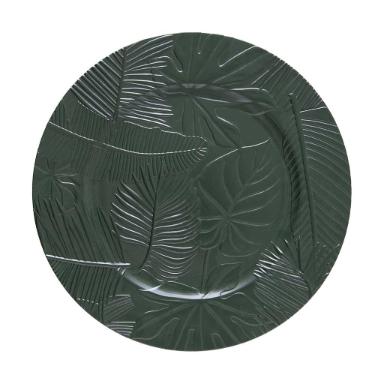 Sousplat em pl�stico Copa&Cia Galles Flat 33cm folhas