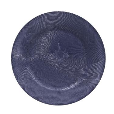 Sousplat em pl�stico Copa&Cia Galles Flat 33cm riscas marinho