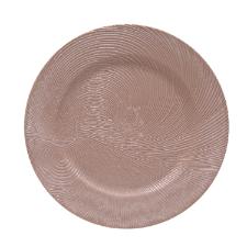 Sousplat em pl�stico Copa&Cia Galles Flat 33cm riscas terracota