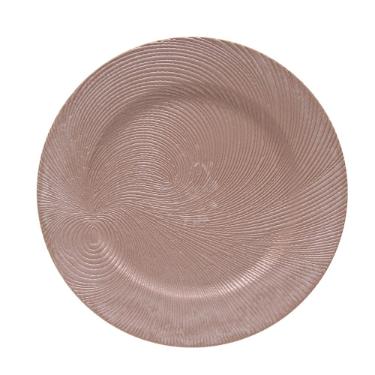 Sousplat em pl�stico Copa&Cia Galles Flat 33cm riscas terracota
