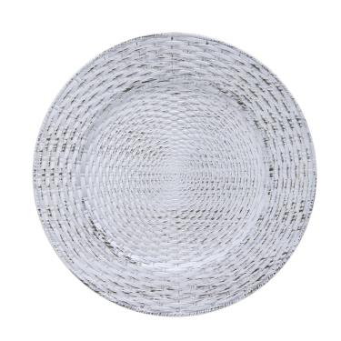 Sousplat em pl�stico Copa&Cia Galles Vime 33cm antique white