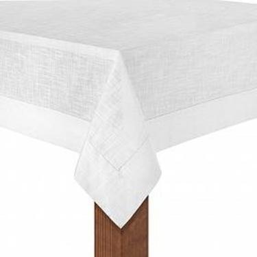 Toalha de mesa retangular em algod�o Copa&Cia Coloratta 8 lugares 1,60m x 2,70m branco