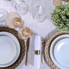 Toalha de mesa retangular em algod�o Copa&Cia Coloratta 8 lugares 1,60m x 2,70m branco