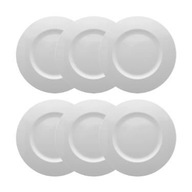 Jogo de sousplat em porcelana Strauss Sable 24,4cm 6 pe�as