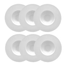 Jogo de pratos fundos bistr� em porcelana Strauss Sable 30,5cm 6 pe�as