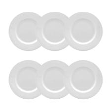 Jogo de pratos para p�o em porcelana Strauss Sable 17,5cm 6 pe�as