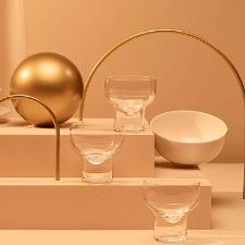 Jogo de ta�as servir em cristal com tampa Strauss Duo 104.296 220ml 2 pe�as