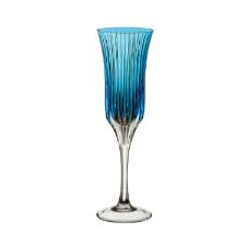 Ta�a de champagne em cristal Strauss Overlay 225.107.150 190ml azul claro