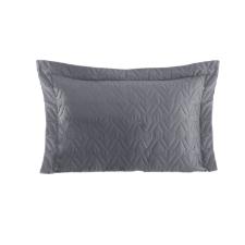 Porta travesseiro Kacyumara Tinto Satine� 300 fios 50cmx90cm chumbo/grafite