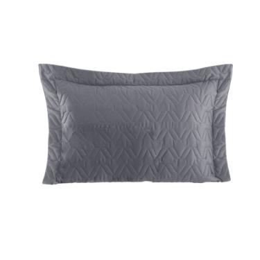 Porta travesseiro Kacyumara Tinto Satine� 300 fios 50cmx90cm chumbo/grafite
