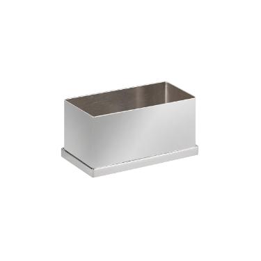 Porta-ado�ante retangular em prata Silverlux Liso 8,5x4cm