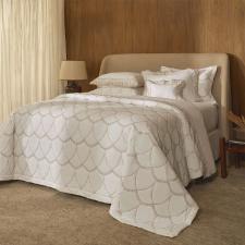 Colcha Trussardi Limonatti 200 fios Queen  2,50mx2,50m Branco/Carvalho