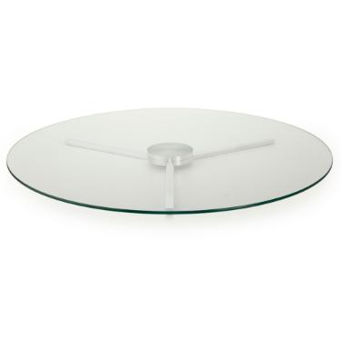 Centro de mesa girat�rio em vidro e alum�nio Forma Collection 60cm incolor
