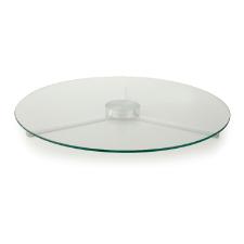 Centro de mesa girat�rio em vidro e alum�nio Forma Collection 70cm incolor
