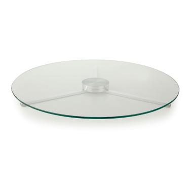 Centro de mesa girat�rio em vidro e alum�nio Forma Collection 70cm incolor