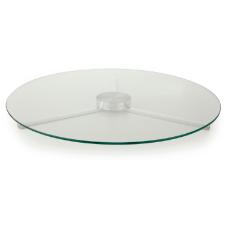 Centro de mesa girat�rio em vidro e alum�nio Forma Collection 80cm incolor