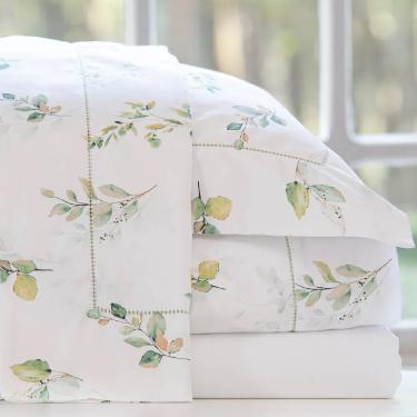 Jogo de len�ol Scavone Leaves King 300 fios 100% Algod�o Estampado