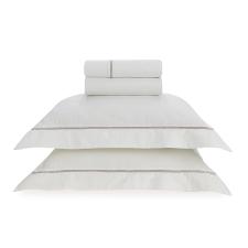 Jogo de len�ol Trussardi Portello 300 fios King Branco/Legno