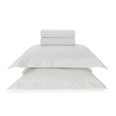 Jogo de len�ol Trussardi Portello 300 fios Queen Branco/Branco