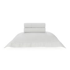 Jogo de len�ol Trussardi Portello 300 fios Solteiro Branco/Branco