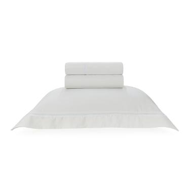 Jogo de len�ol Trussardi Portello 300 fios Solteiro Branco/Branco