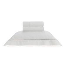 Jogo de len�ol Trussardi Portello 300 fios Solteiro Branco/Legno