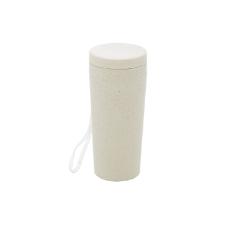 Copo t�rmico em bambu e PP de parede dupla com al�a e tampa Lyor 310ml branco