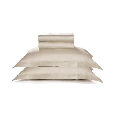 Jogo de len�ol Trussardi Galieno 300 fios 100% Algod�o Queen Nocciola