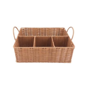 Bandeja retangular em polipropileno Dynasty Polibrown 23x32x11cm marrom