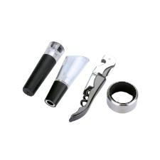 Jogo de vinho com acess�rios caixa personalizada Fracalanza 5 pe�as