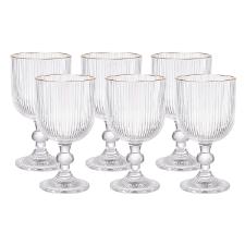 Jogo de ta�as em vidro com borda dourada L'Hermitage Cameratta 365ml 6 pe�as