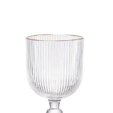 Jogo de ta�as em vidro com borda dourada L'Hermitage Cameratta 365ml 6 pe�as