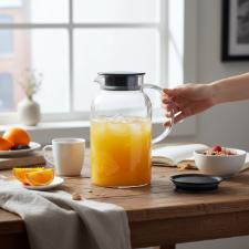 Jarra em Vidro com Tampa Inox Dynasty Twinkle 1,8 Litro para Mesa Posta Elegante