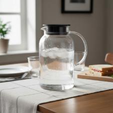 Jarra em Vidro com Tampa Inox Dynasty Twinkle 1,8 Litro para Mesa Posta Elegante