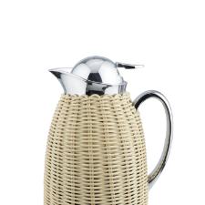 Garrafa t�rmica revestida em pl�stico com rattan 950ml bege